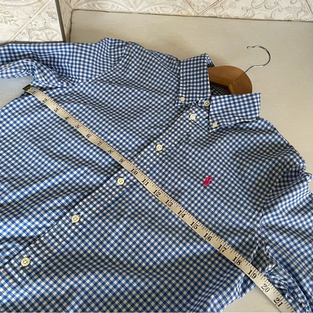 Ralph Lauren - Women’s Custom Fit size 12- Blue Gingham Button Up - Picture 10 of 10
